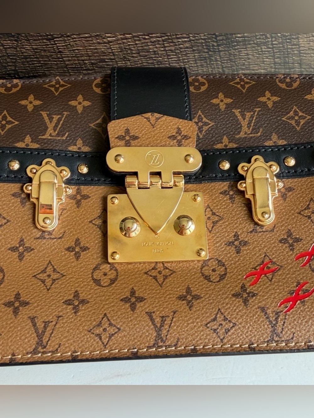 Authentic Louis Vuitton Trunk Reverse Monogram Crossbody Handbag Purse Bag - Picture 5 of 16